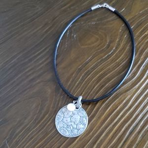 Silpada Black leather necklace